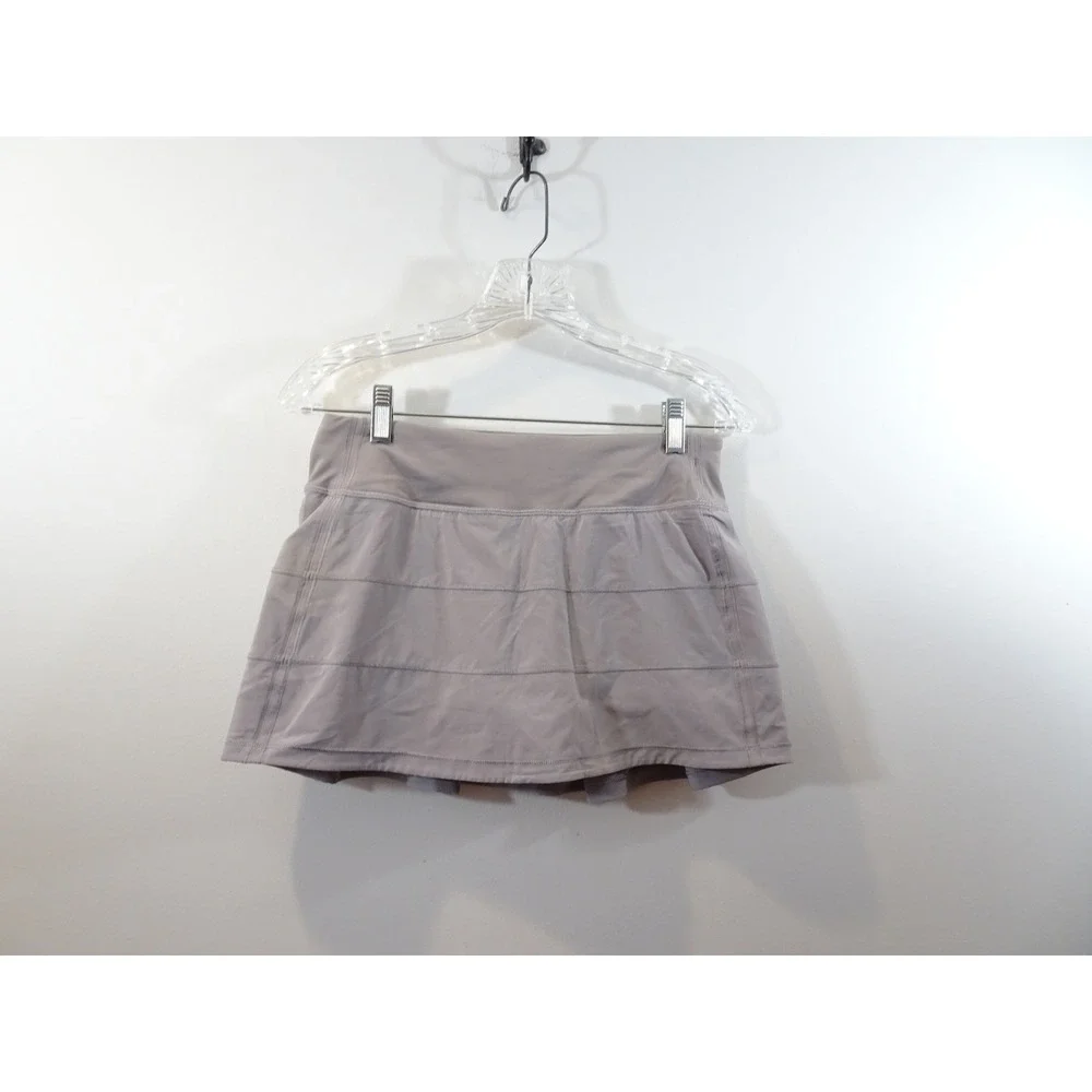 Lululemon Pace Setter Skirt Lavender Grey Athletic Tennis Running Skort Tiered